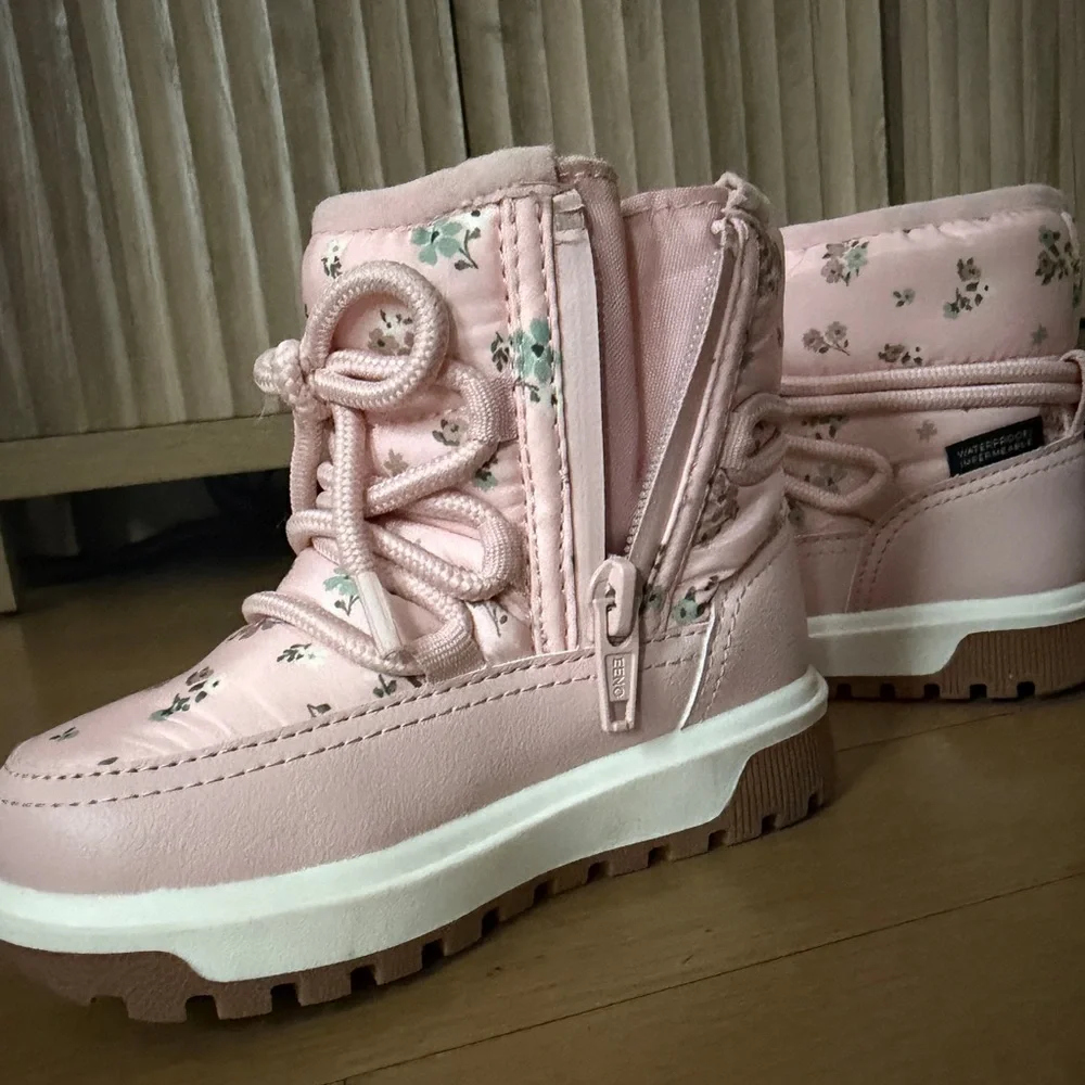 H&M Pink Floral Kids Winter Boots